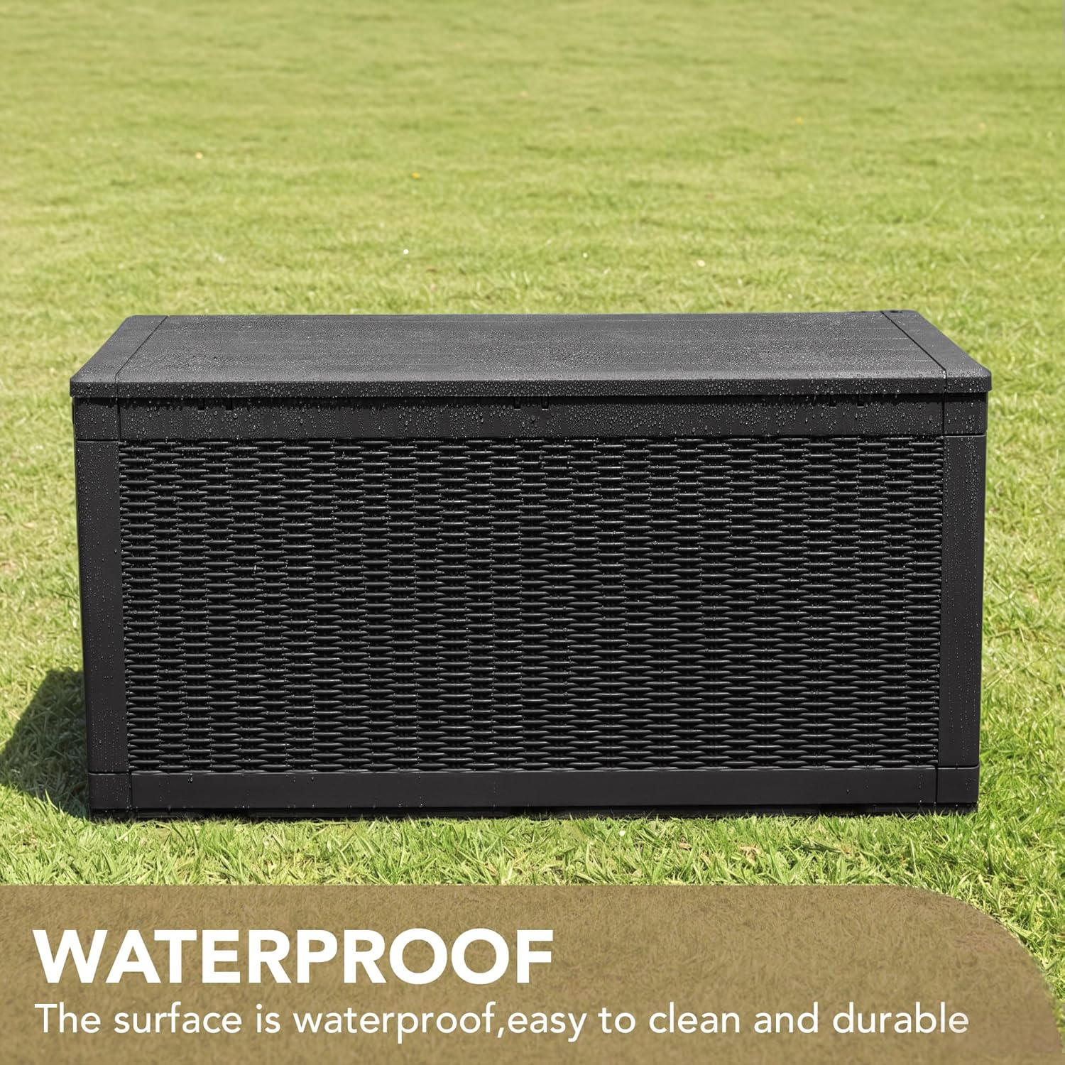 Devoko 100 Gallon Lockable Resin Deck Box - Close-up