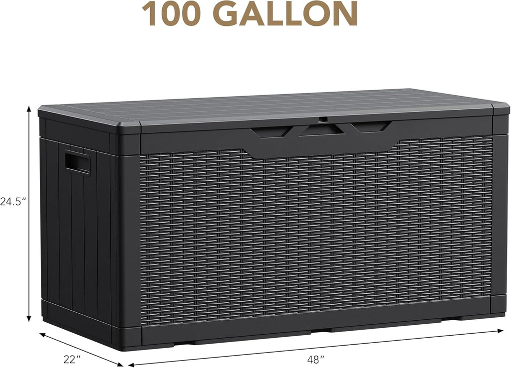 Devoko 100 Gallon Lockable Resin Deck Box - Packaging