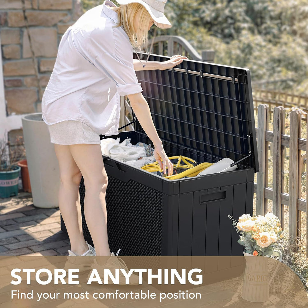 Devoko 100 Gallon Lockable Resin Deck Box - Additional view