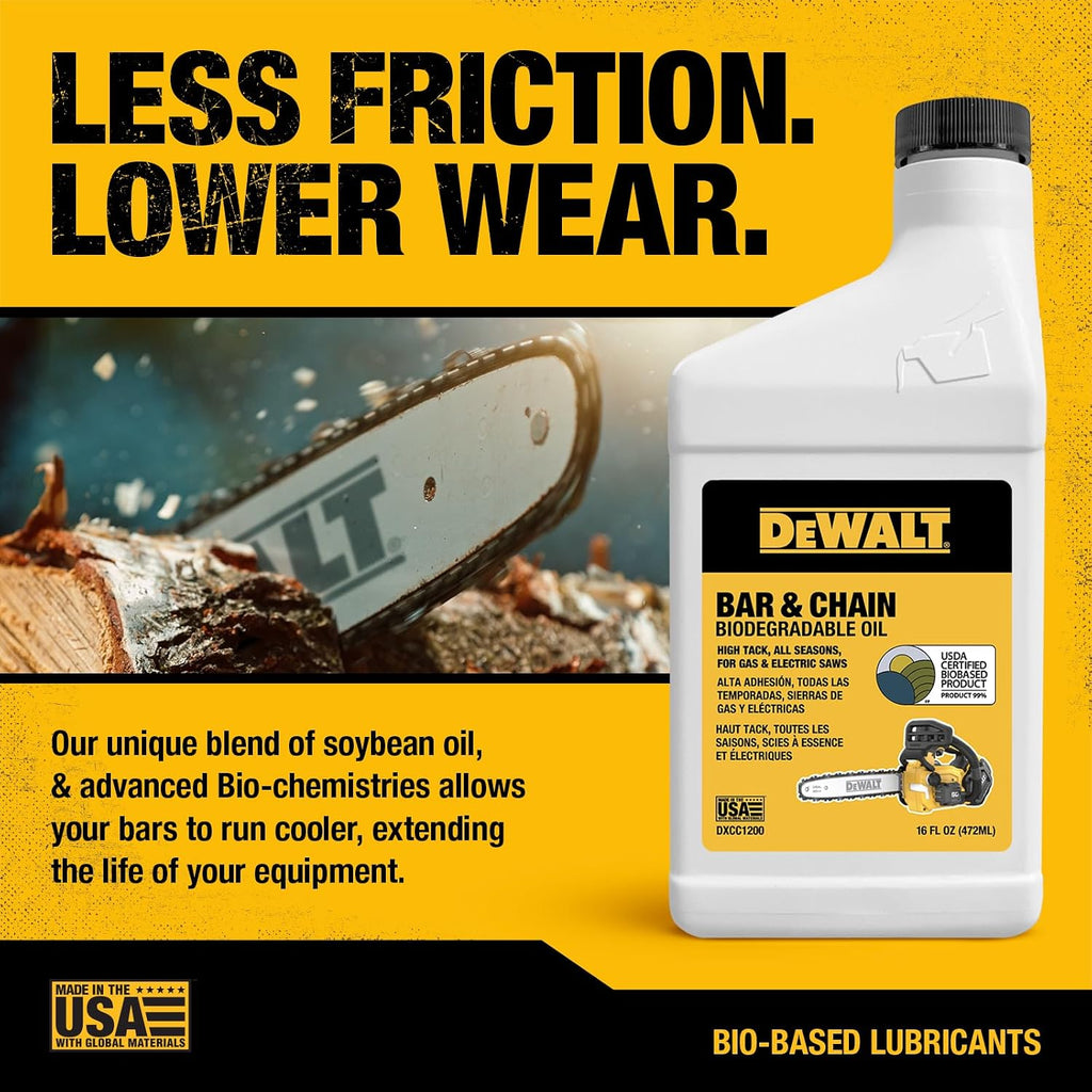 DEWALT Biodegradable Bar and Chain Oil, 16 oz - Close-up