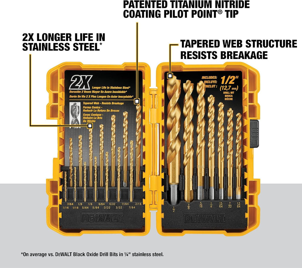 DEWALT 21-Pc Titanium Nitride Drill Bit Set - Detail view