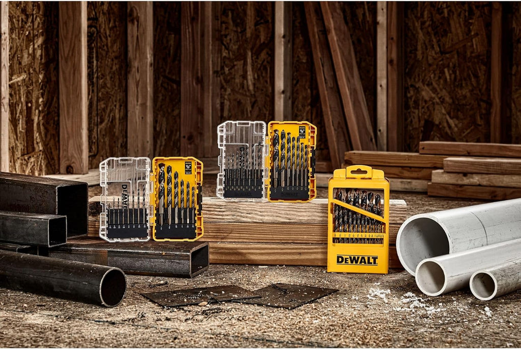 DEWALT 14-Pc Drill Bit Set, Split Point (DWA1184) - In use