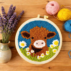 DIY Punch Needle Kit Highland Cow 20x20cm - Alternate angle