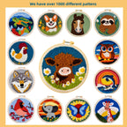 DIY Punch Needle Kit Highland Cow 20x20cm - In use