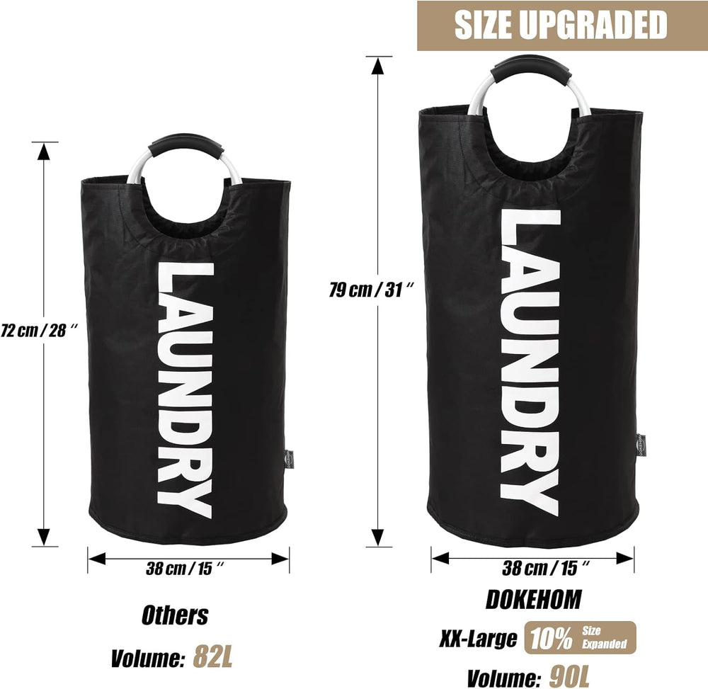 DOKEHOM 90L Collapsible Laundry Basket Black - Alternate angle