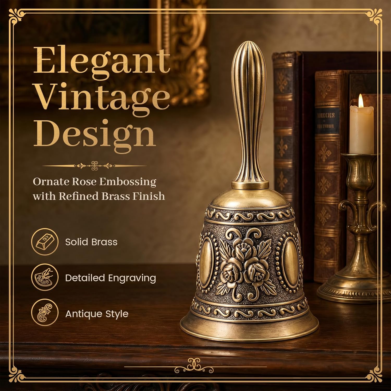 DomeStar Vintage Brass Hand Bell - Detail view