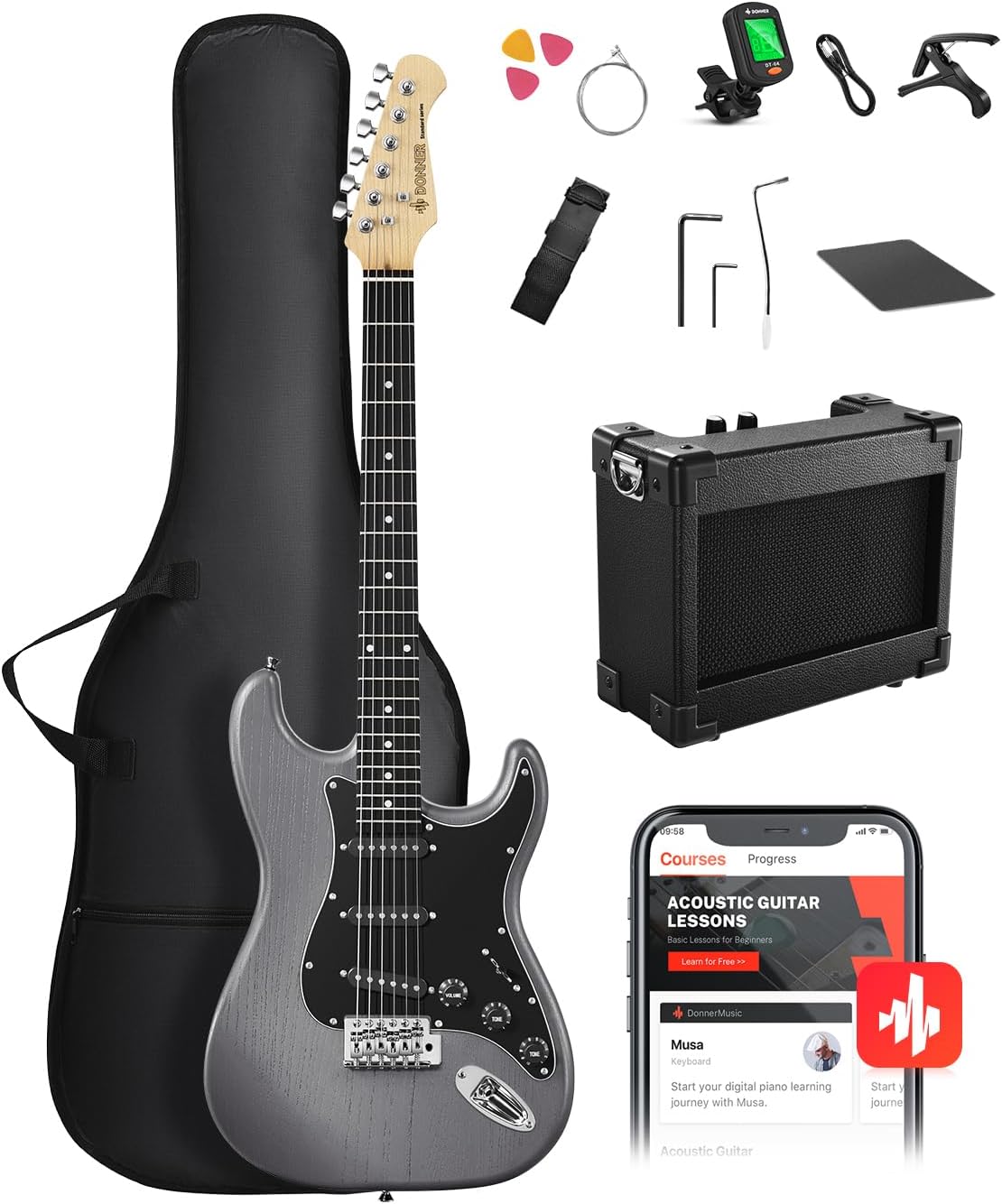 Donner DST-80 Electric Guitar Beginner Kit