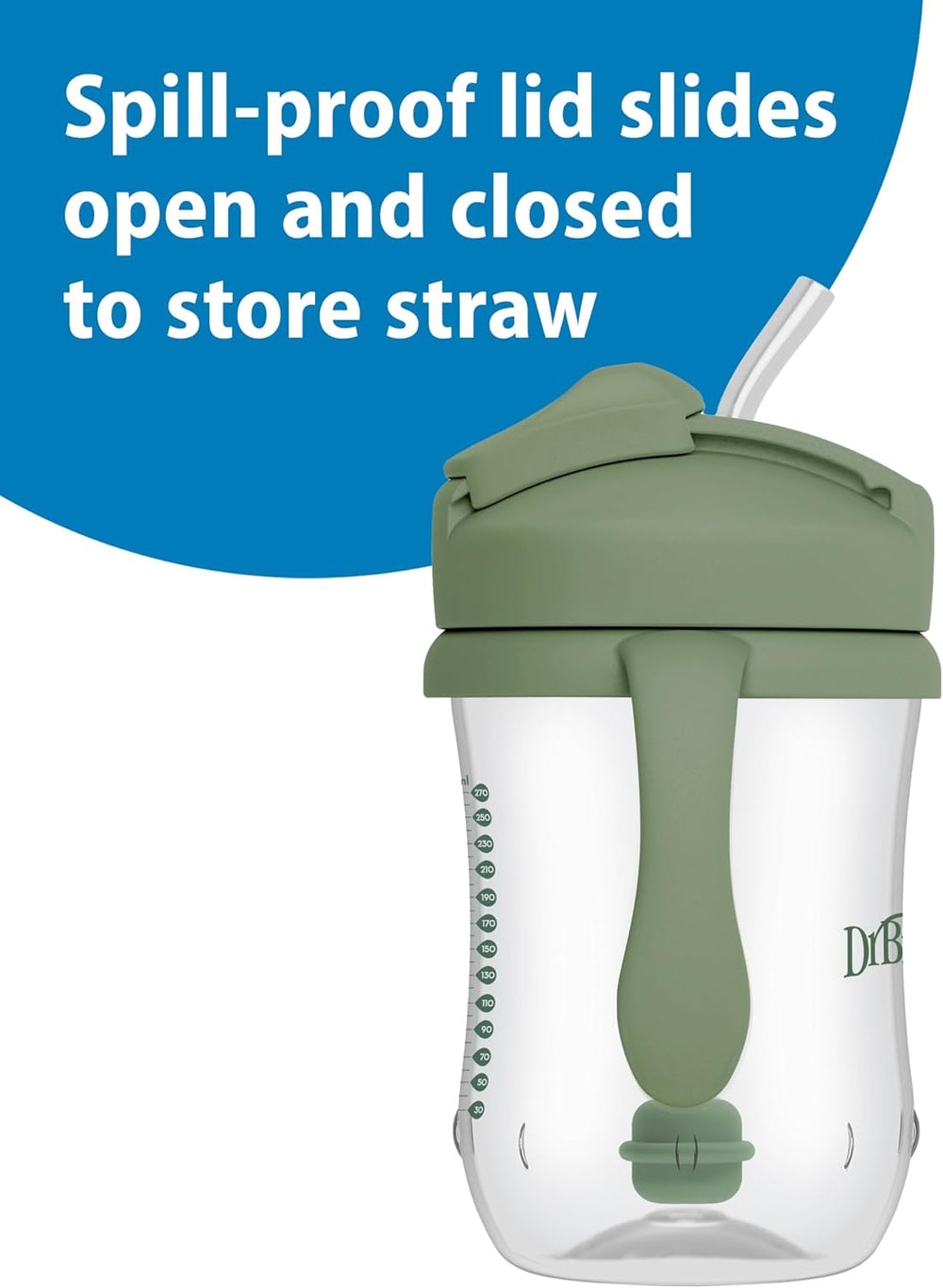 Dr. Brown's First Straw Cup 9oz Dark Blue - Close-up
