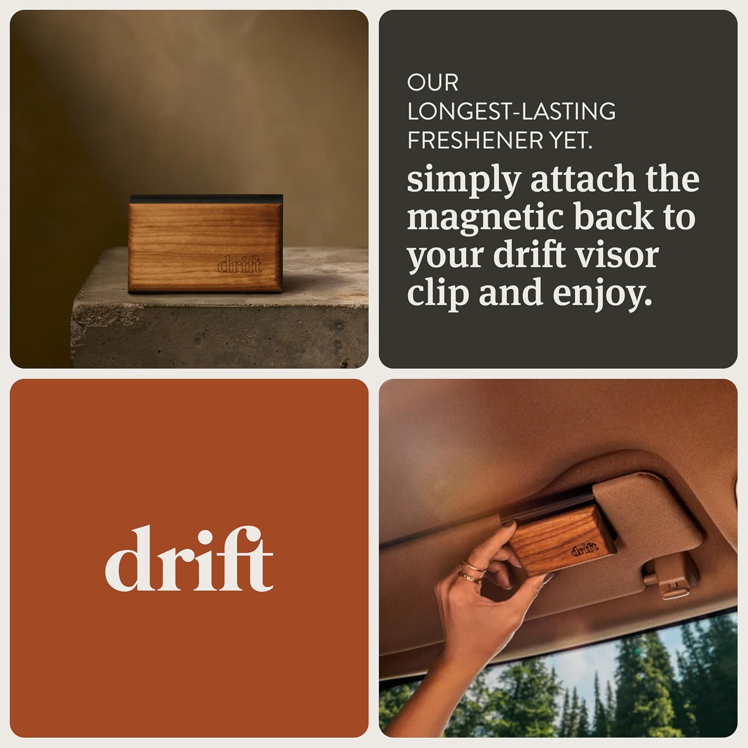 Drift Wood Car Air Freshener Metal Clip - Size reference