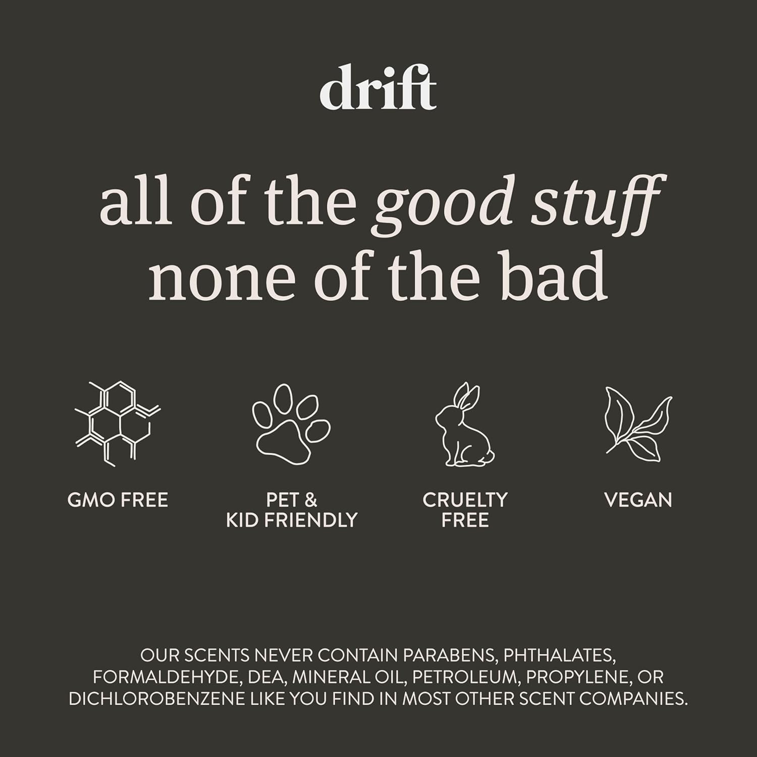 Drift Wood Air Freshener Clean Ingredients - Packaging