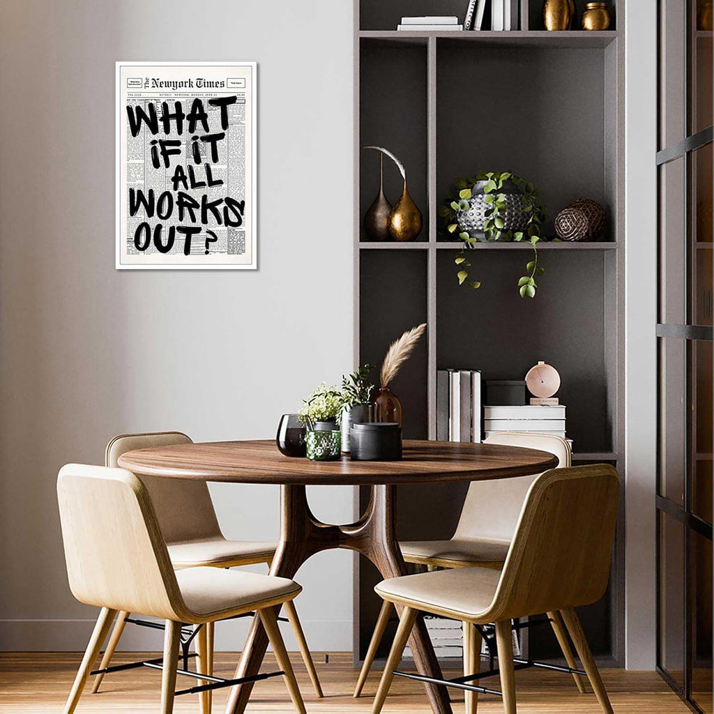 Drimiler Newspaper Quote Canvas Wall Art - Packaging