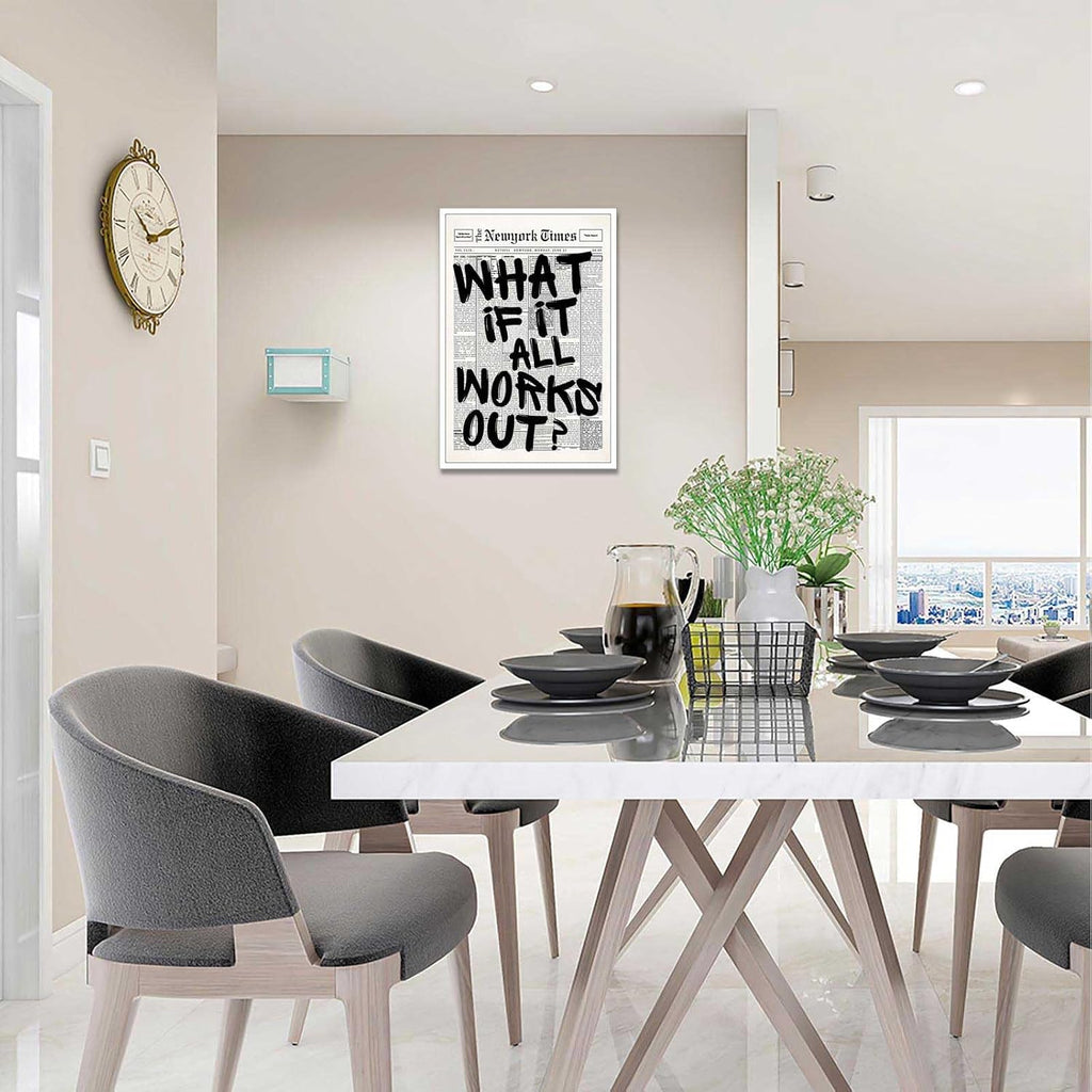Drimiler Newspaper Quote Canvas Wall Art - Additional view