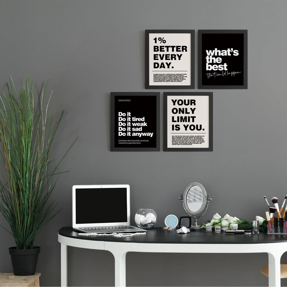 DSHFG Motivational Office Wall Art Set of 4 - Close-up