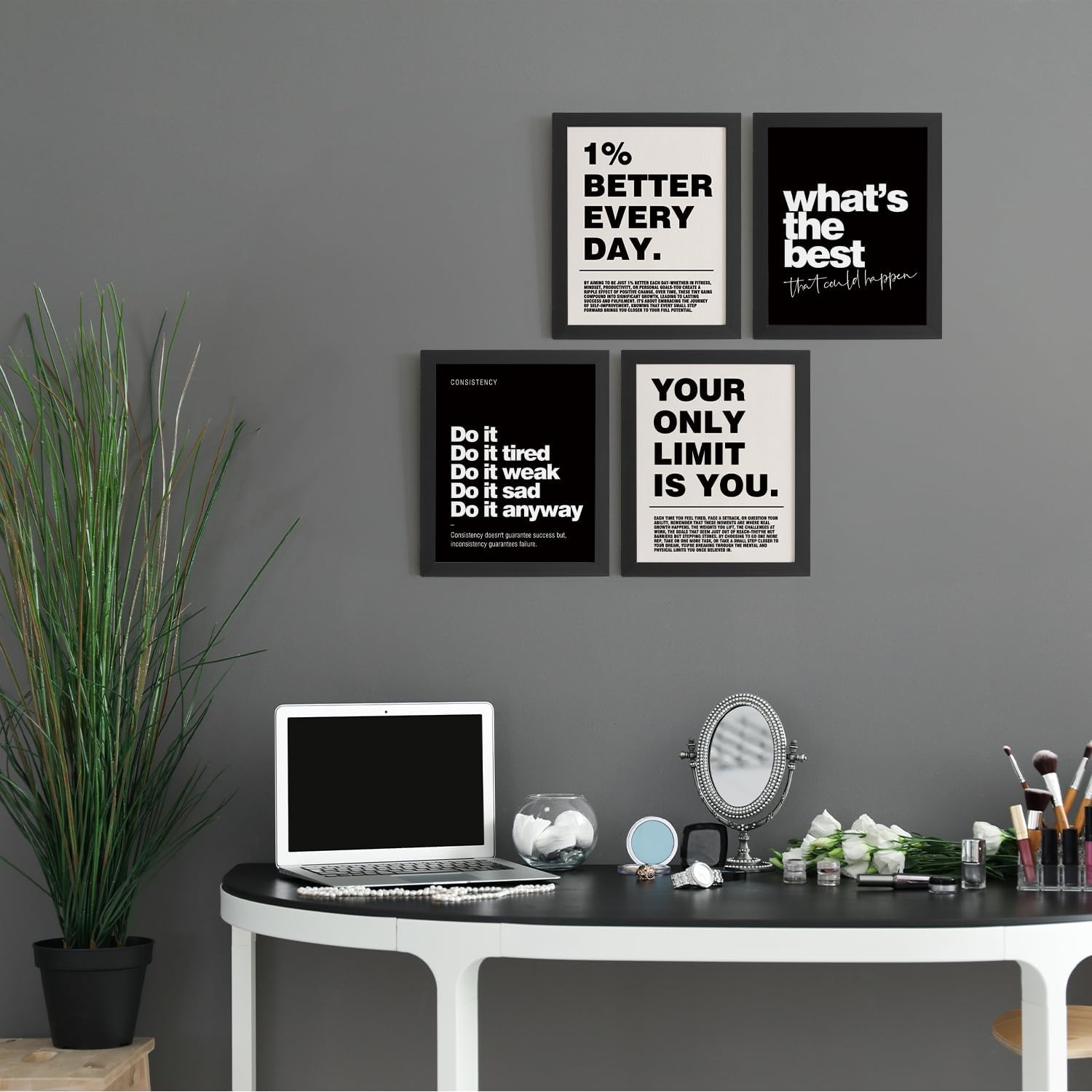 DSHFG Motivational Office Wall Art Set of 4 - Close-up