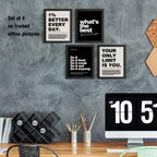 DSHFG Motivational Office Wall Art Set of 4 - Size reference