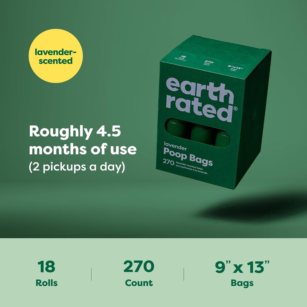 Earth Rated Dog Poop Bags, Lavender, 270 Ct - In use