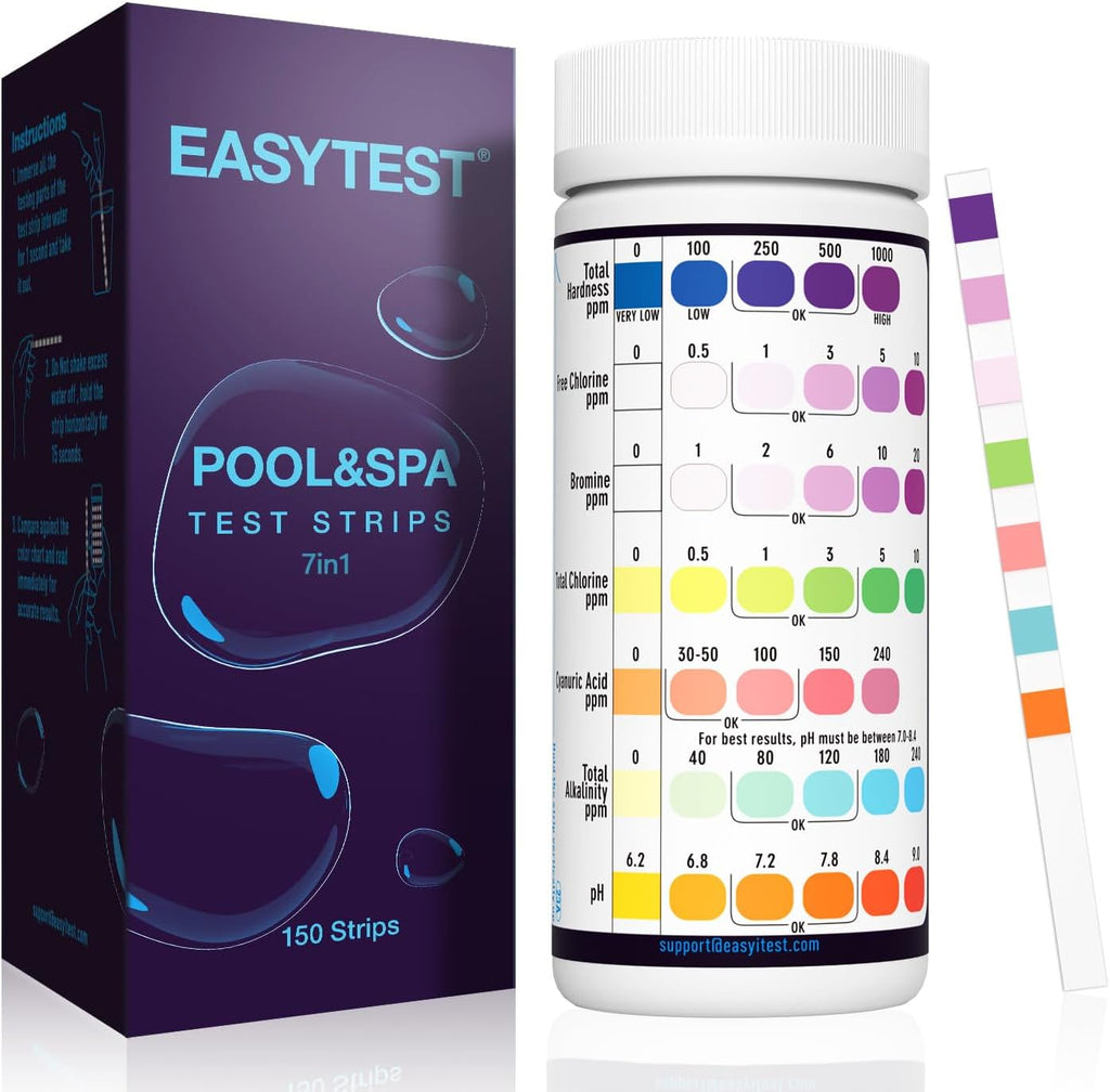 EasyTest 7-Way Pool Test Strips, 150 Ct