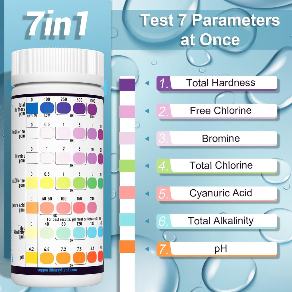 EasyTest 7-Way Pool Test Strips, 150 Ct - Alternate angle