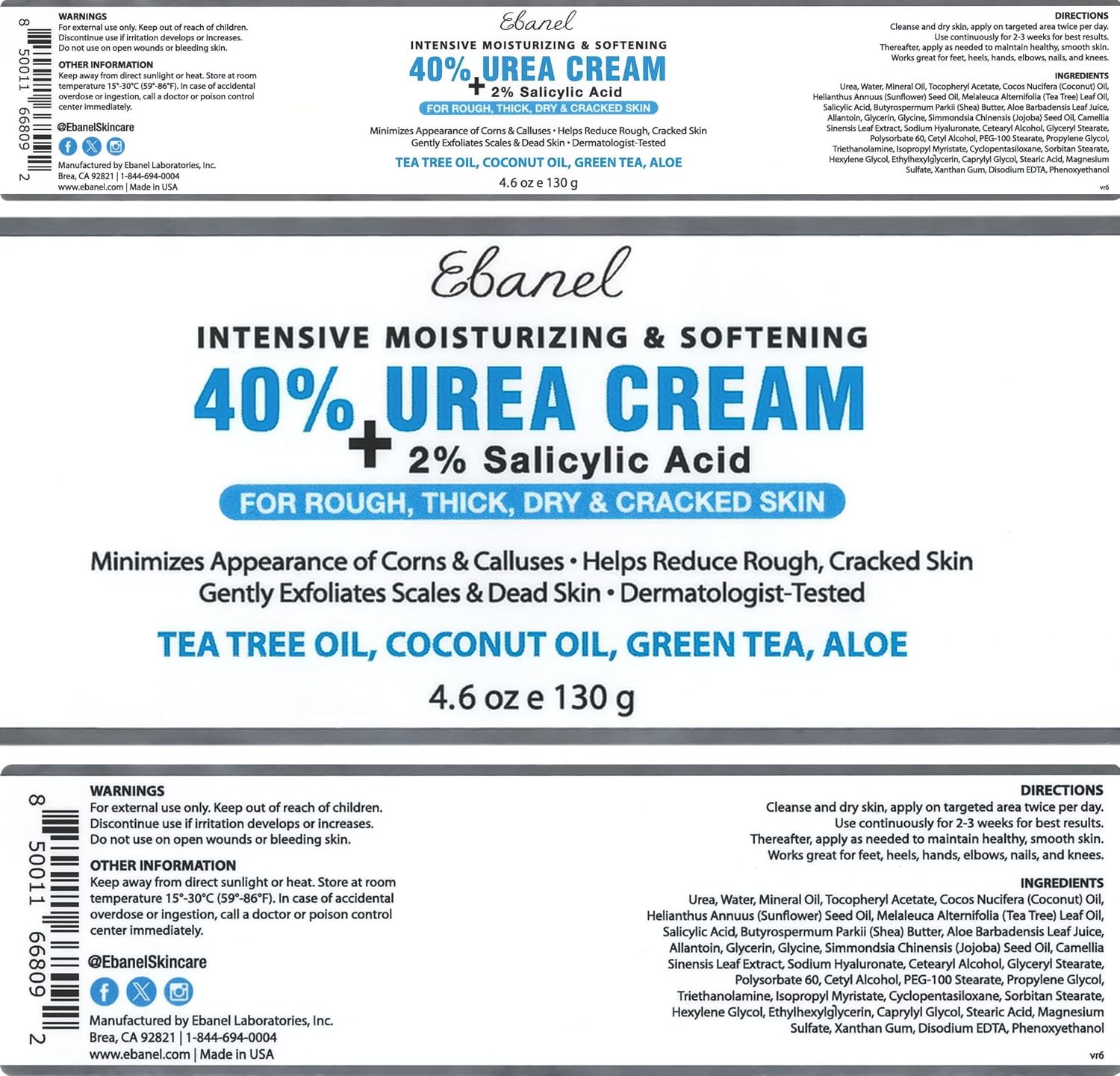 Ebanel Urea 40% Cream for Cracked Feet - Additional view