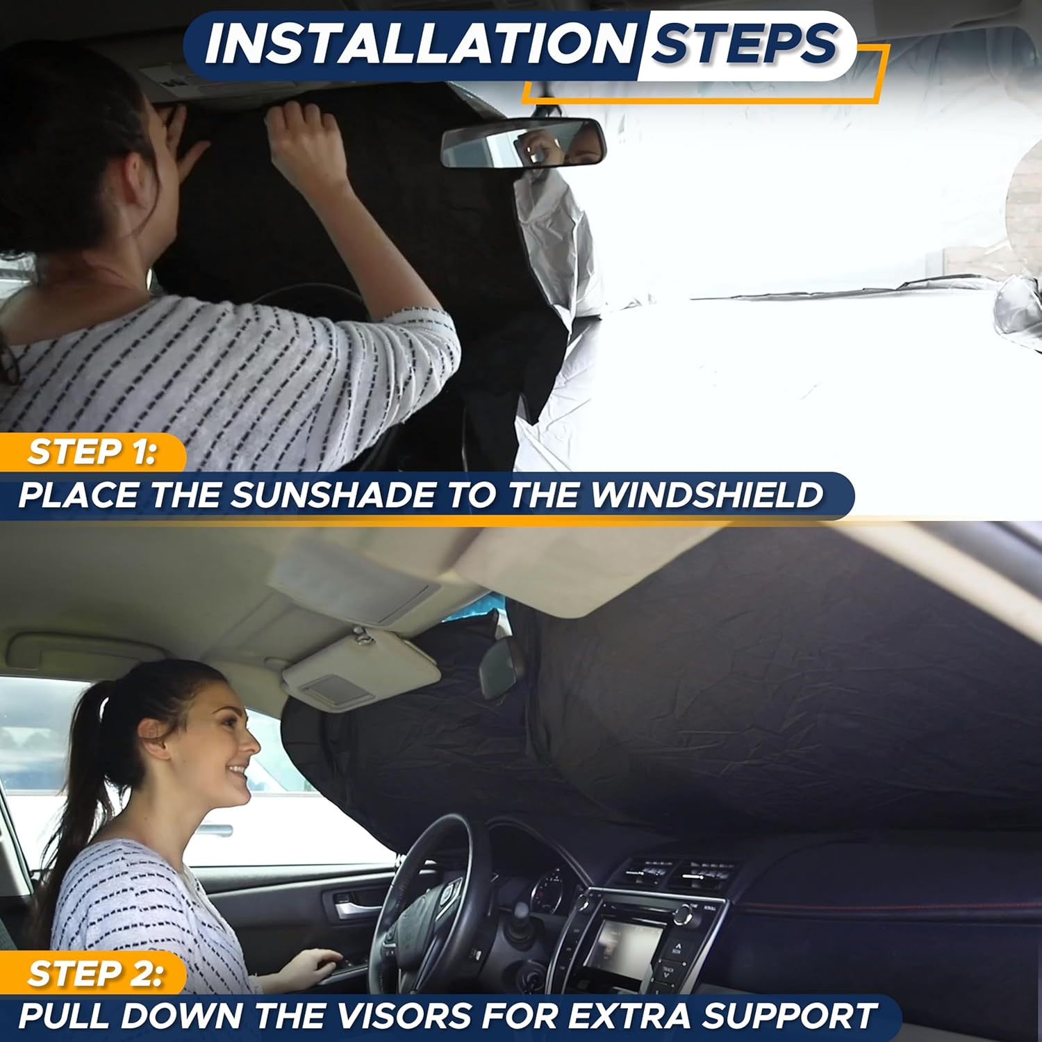 EcoNour Windshield Sunshade, Universal Fit - Additional view