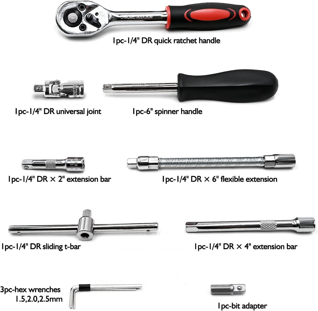 Egofine 46-Piece Socket Ratchet Wrench Set - Close-up