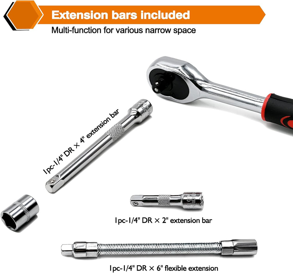 Egofine 46-Piece Socket Ratchet Wrench Set - Size reference