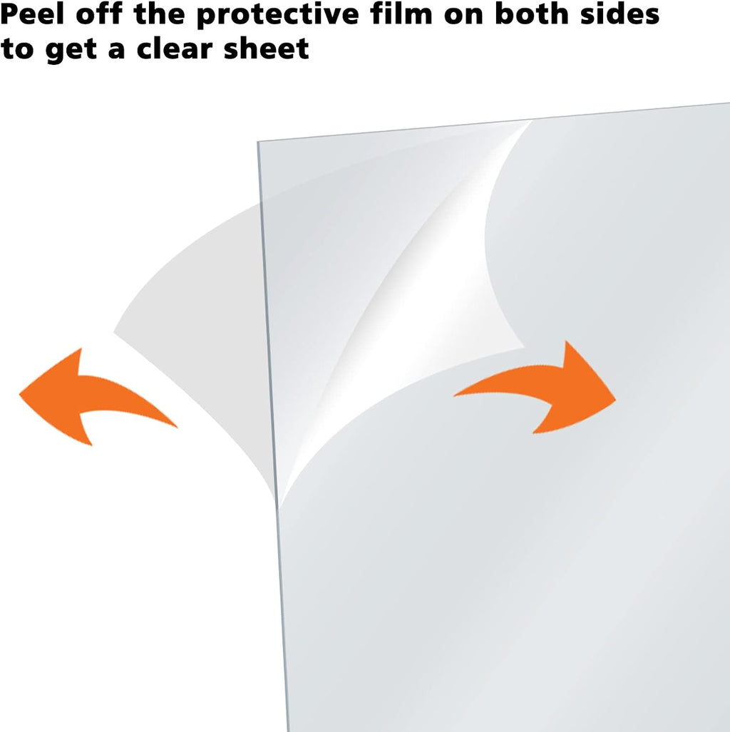Egofine Clear Acrylic Plexiglass Sheets, 6 Pack - Alternate angle