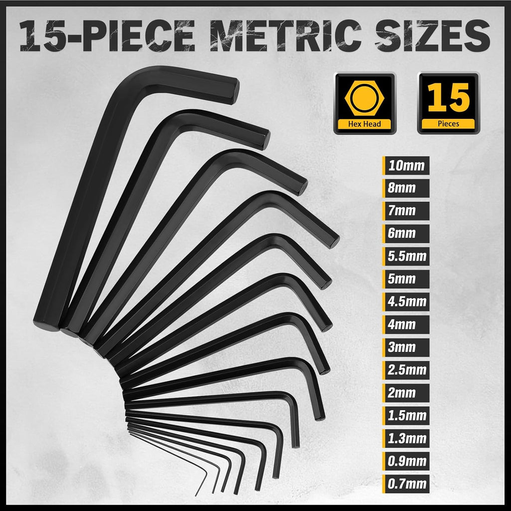 ELEAD 31-Piece Hex Key Set, SAE and Metric - Alternate angle