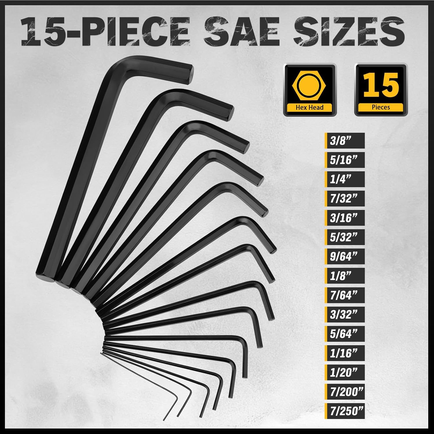 ELEAD 31-Piece Hex Key Set, SAE and Metric - Close-up