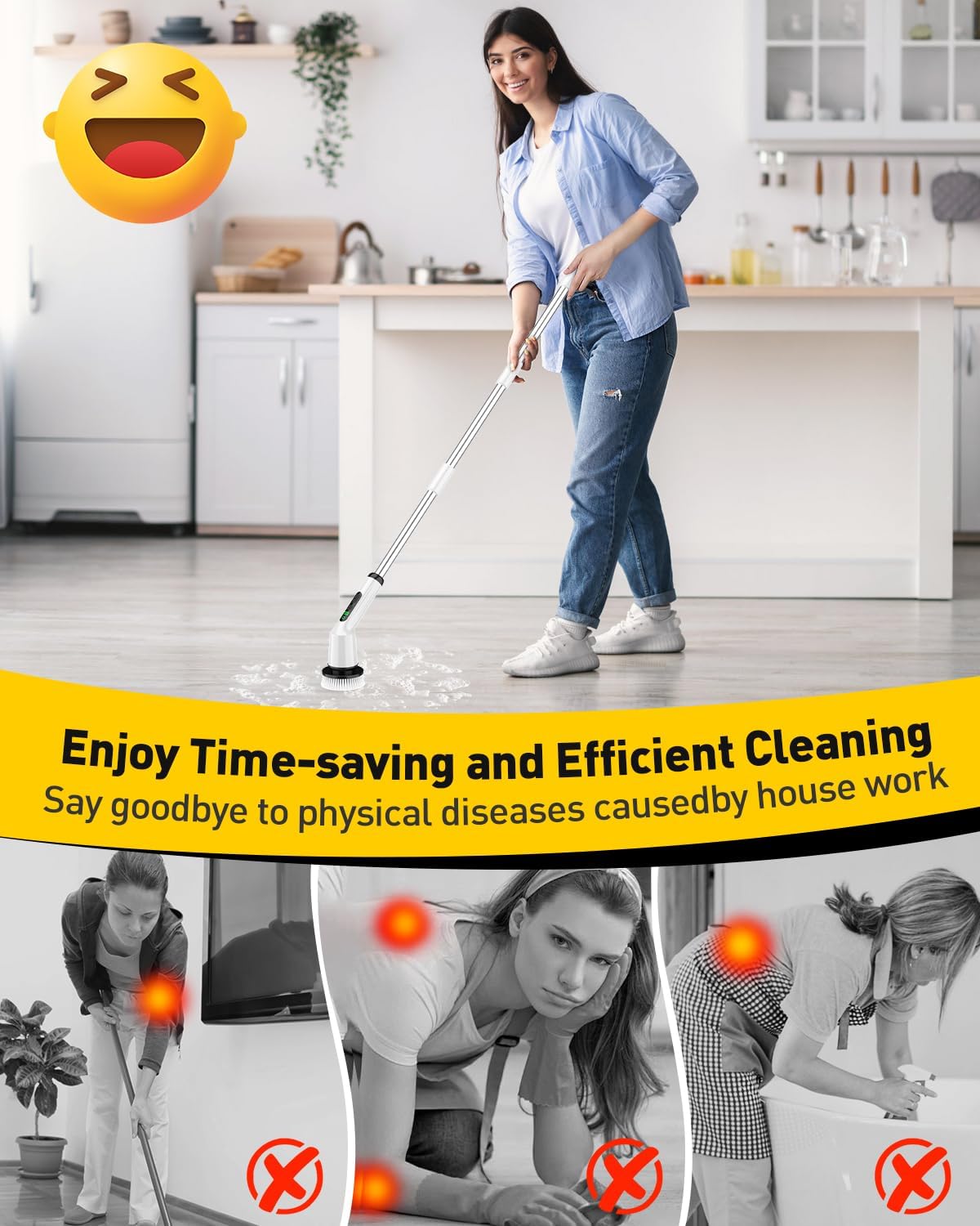 CTMAST Electric Spin Scrubber, IPX7 Waterproof - Detail view