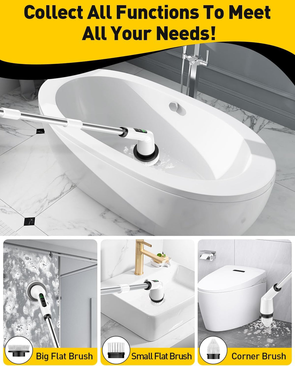 CTMAST Electric Spin Scrubber, IPX7 Waterproof - Close-up