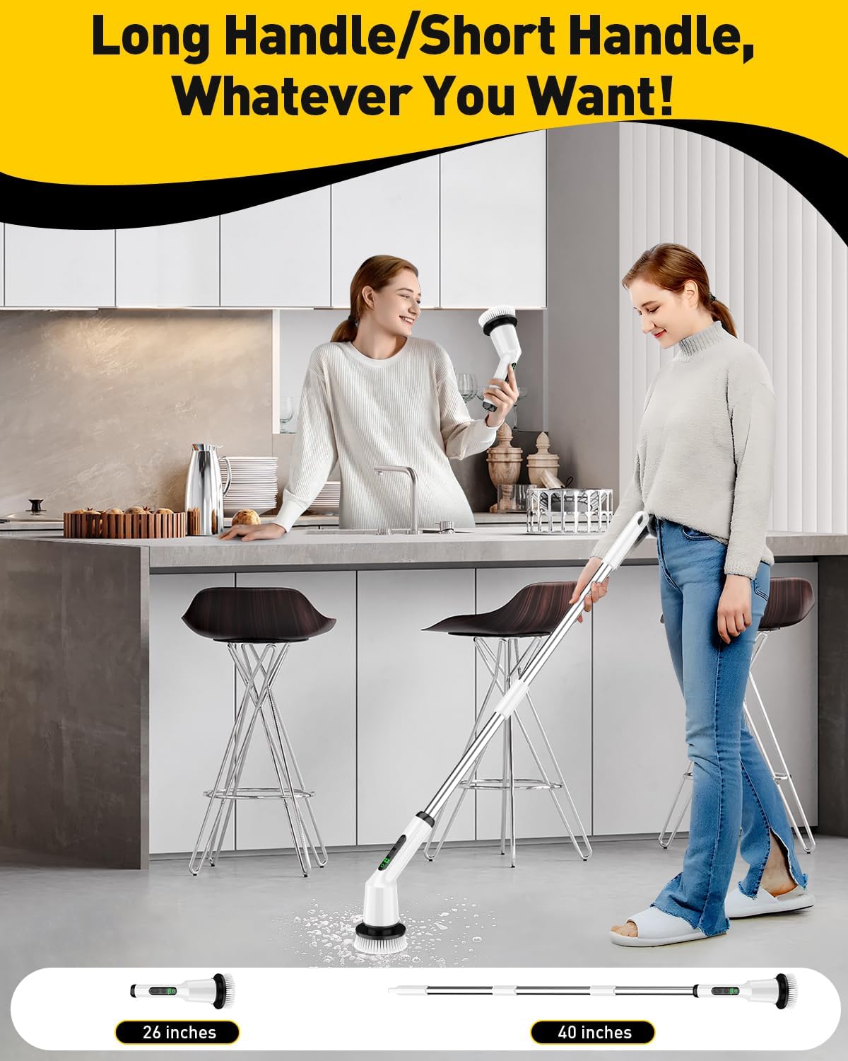 CTMAST Electric Spin Scrubber, IPX7 Waterproof - Size reference