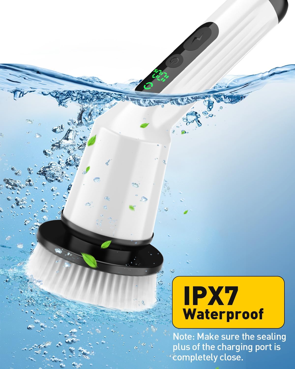 CTMAST Electric Spin Scrubber, IPX7 Waterproof - In use
