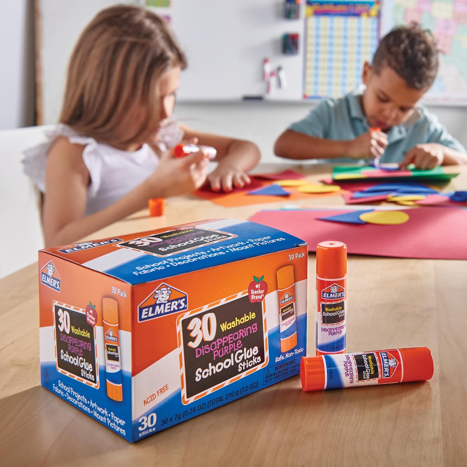 Elmer's Purple Glue Sticks, 30 Count Bulk Pack - Size reference