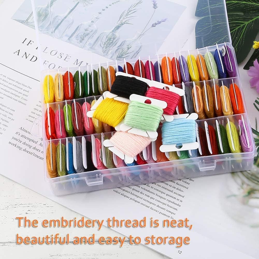 Embroidery Floss Organizer with Bobbin Winder - In use