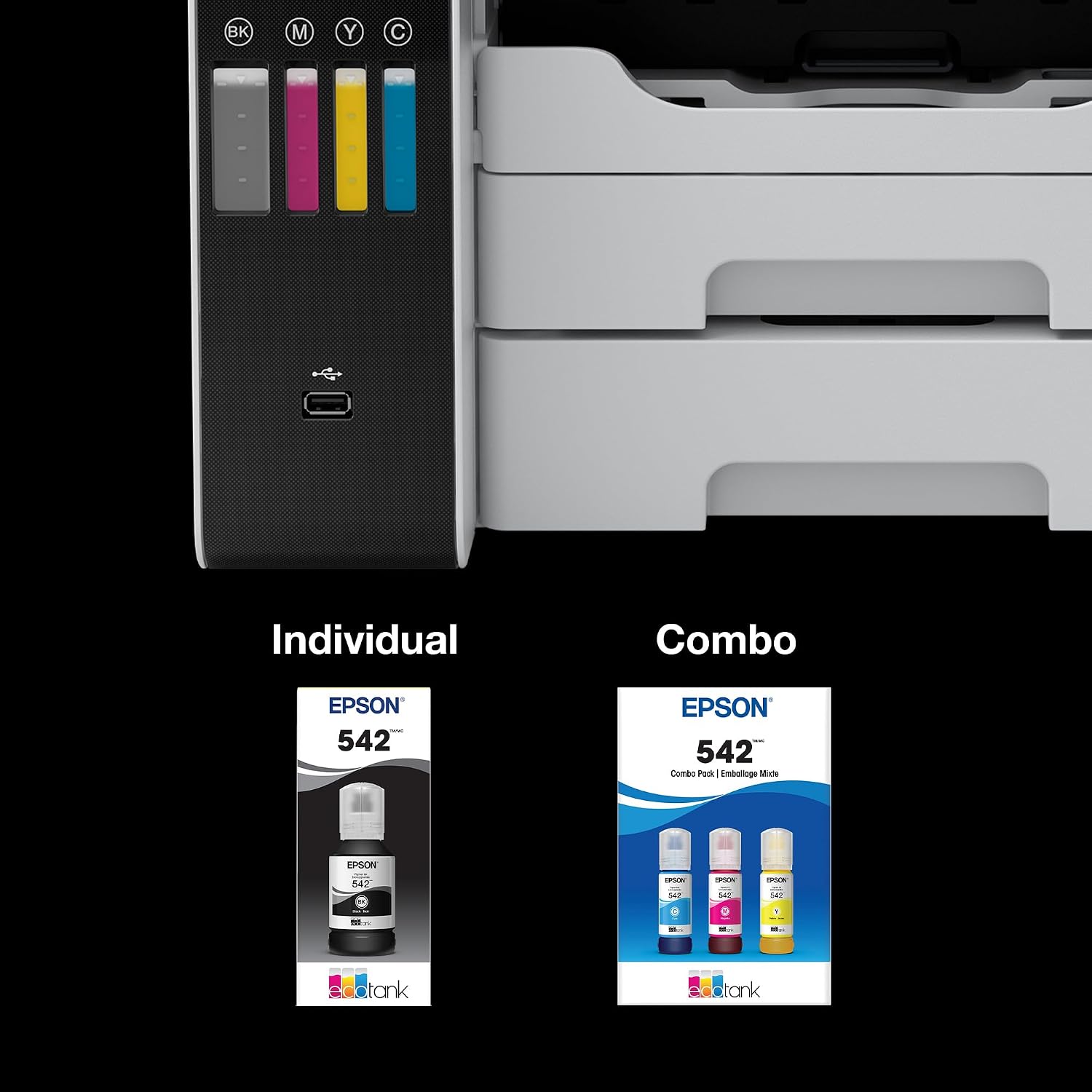 EPSON 542 EcoTank Pro Ink Bottle, Black - In use