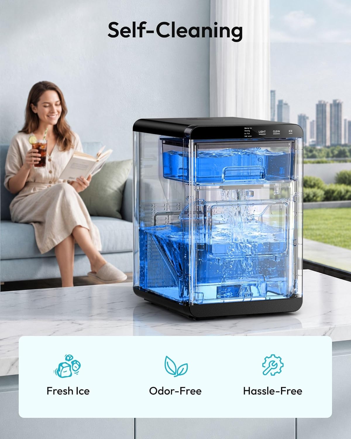 EUHOMY Countertop Nugget Ice Maker 44 lbs/24H - Packaging