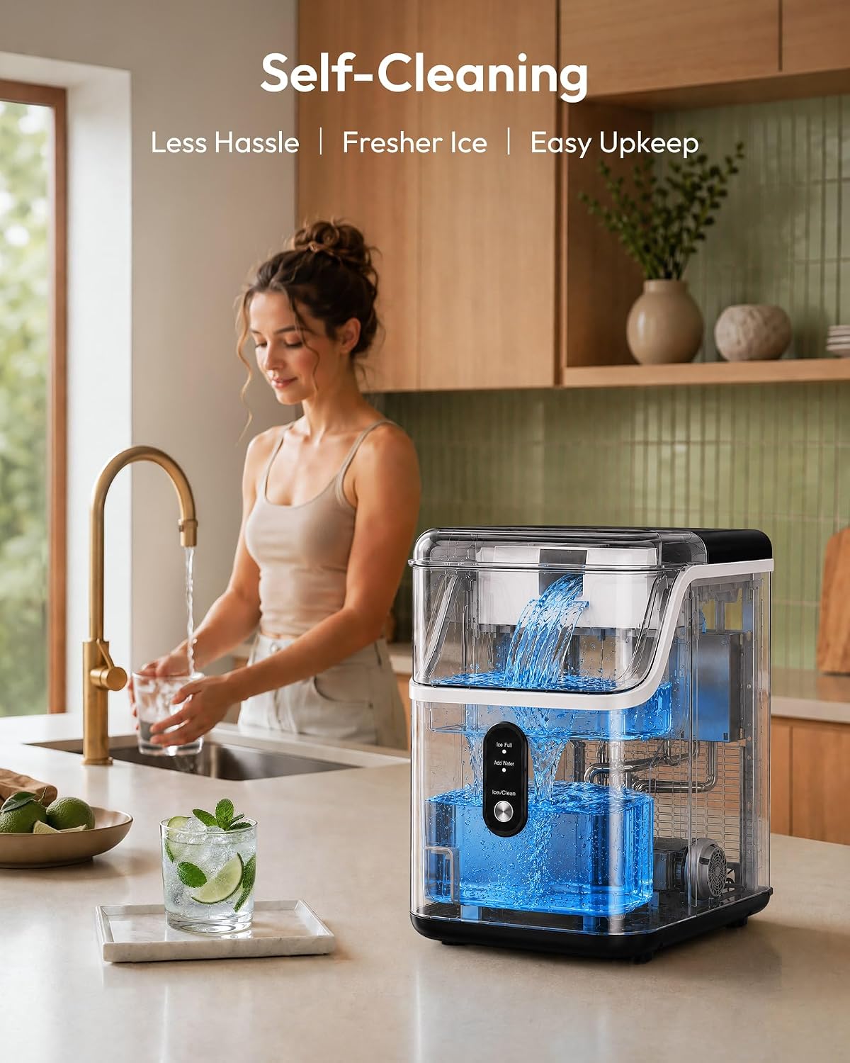 EUHOMY Nugget Ice Maker Countertop Stainless Steel - Packaging