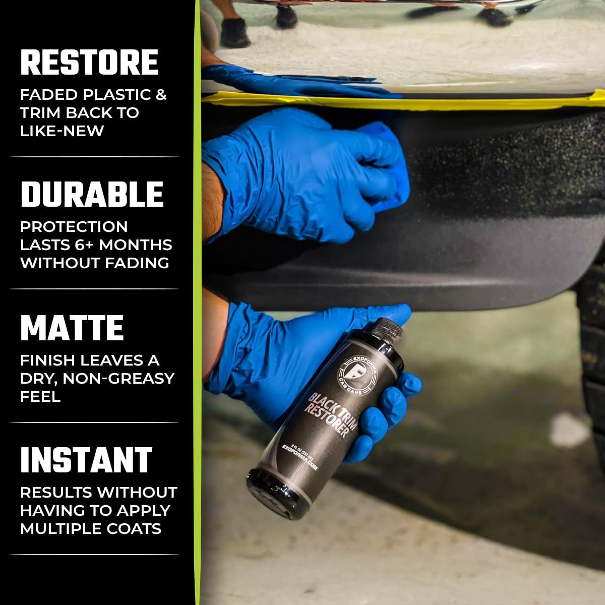 ExoForma Black Trim Restorer 8 oz for Car Trim - Size reference