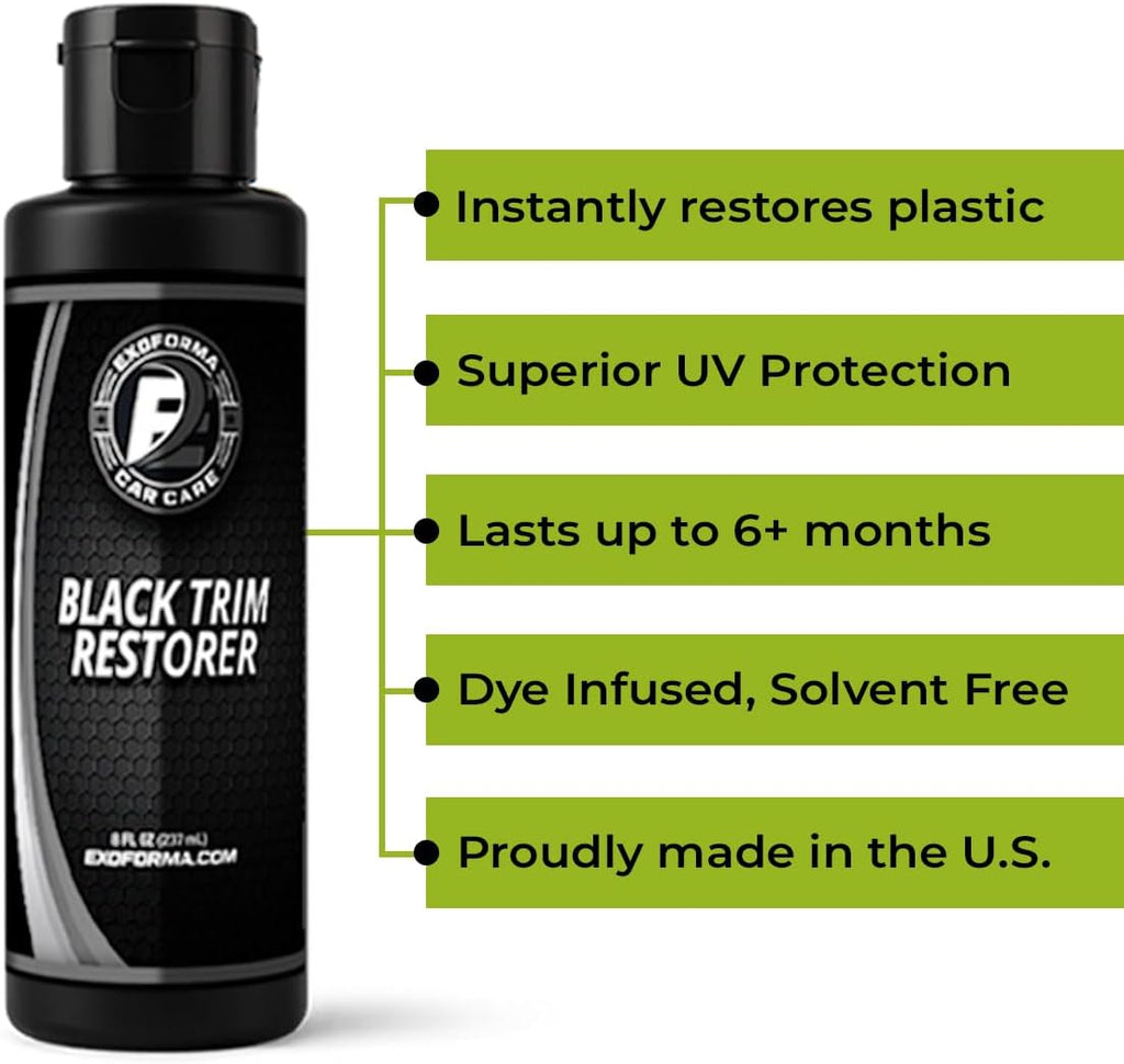 ExoForma Black Trim Restorer 8 oz for Car Trim - Packaging