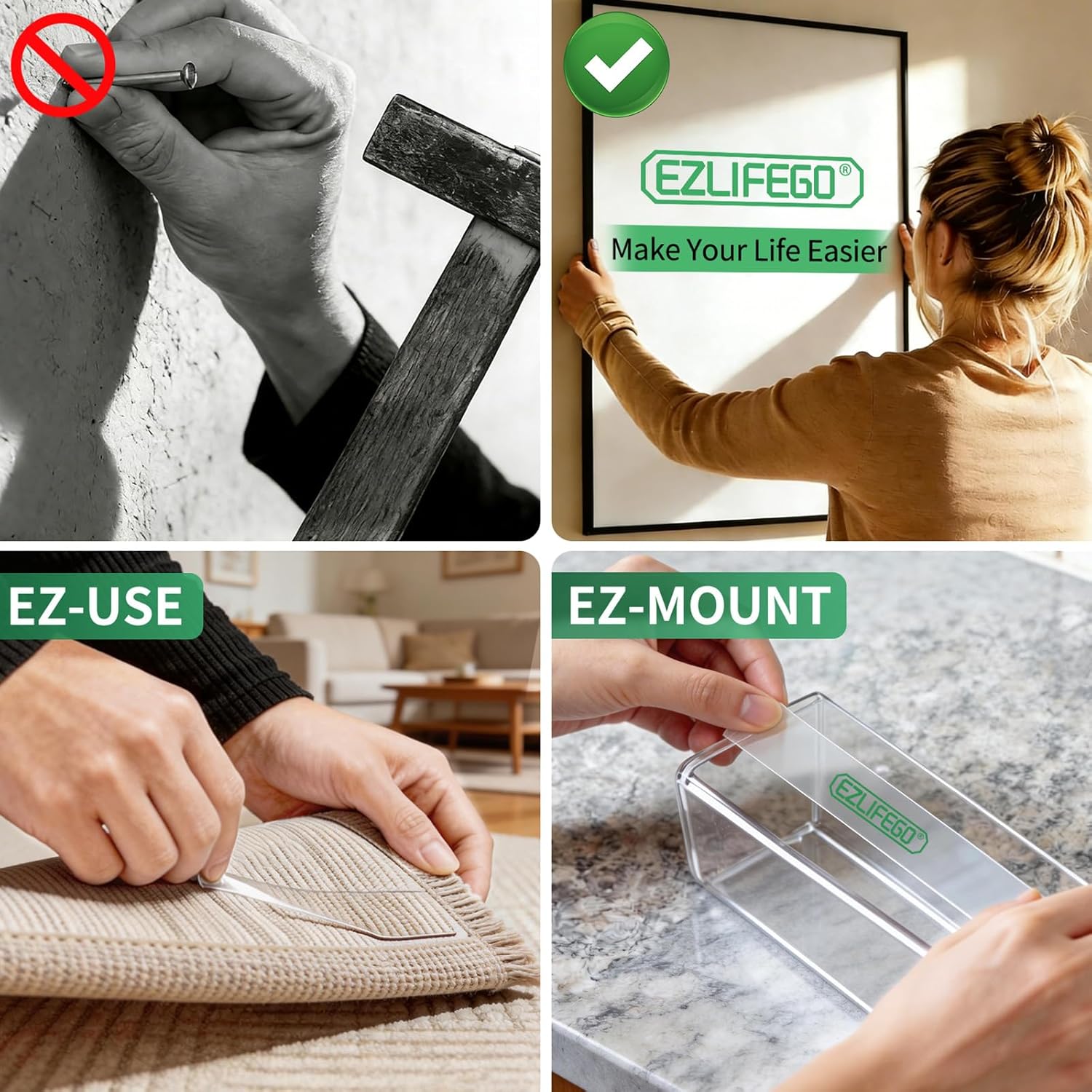 EZlifego Heavy Duty Double Sided Mounting Tape - Alternate angle