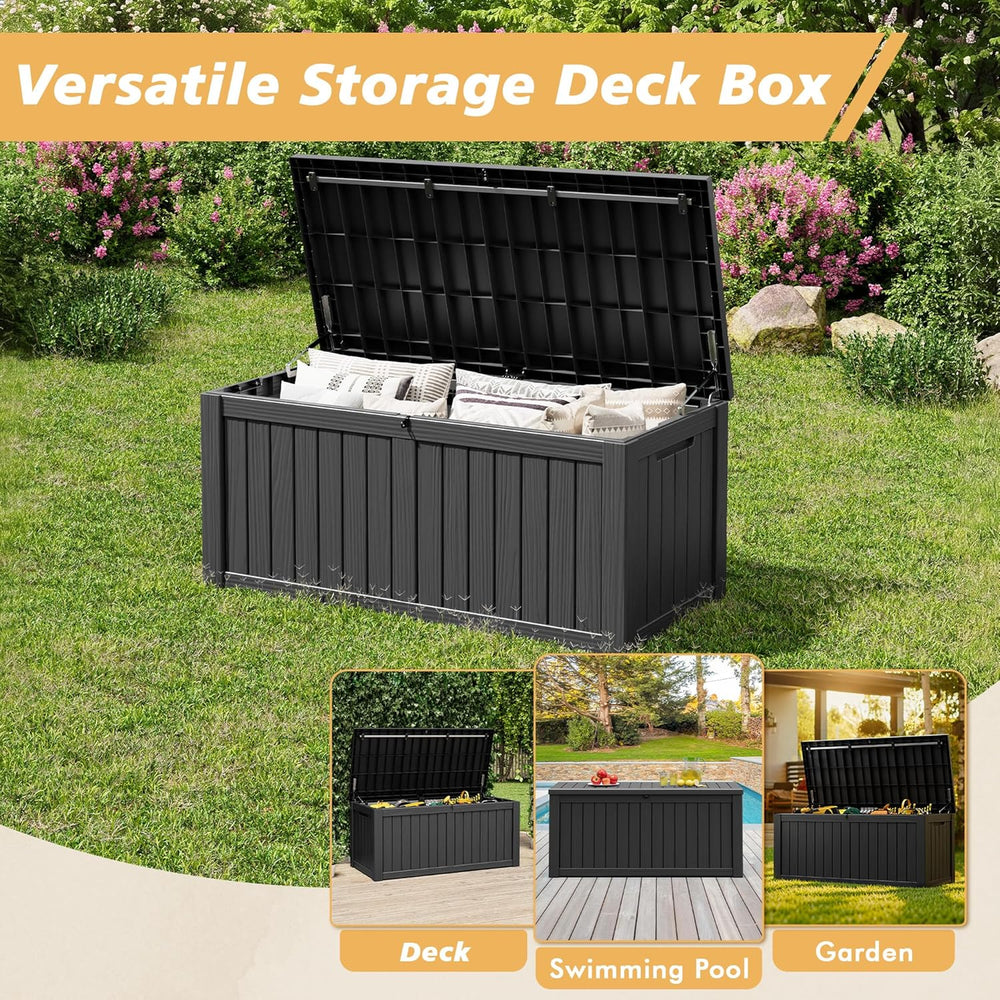 Fancyango 150 Gallon Lockable Deck Box - Close-up