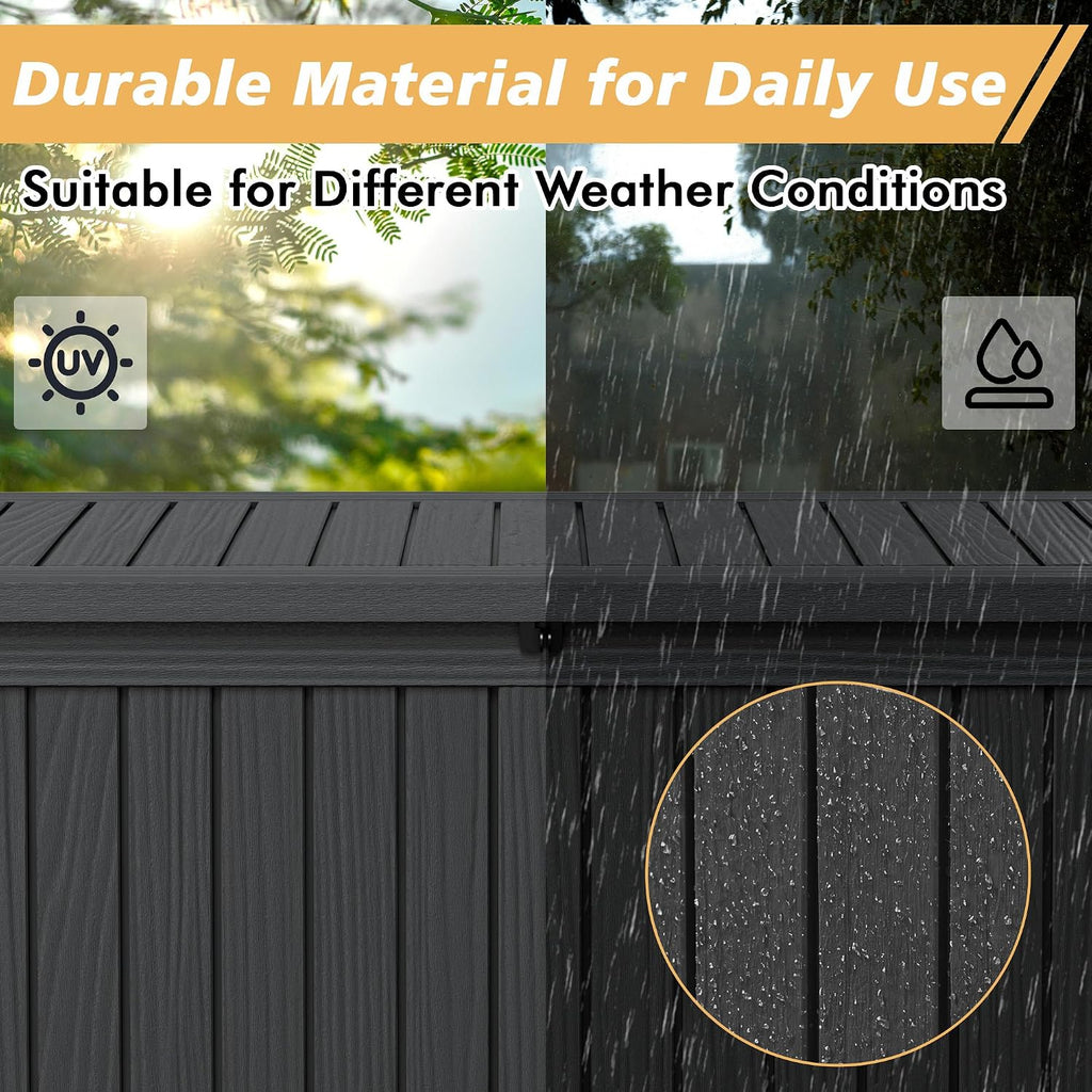 Fancyango 150 Gallon Lockable Deck Box - Size reference