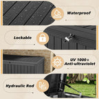 Fancyango 150 Gallon Lockable Deck Box - In use