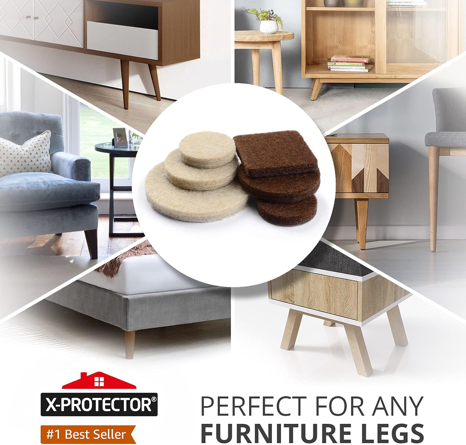 Felt Furniture Pads 133 Pc Floor Protectors - Detail view