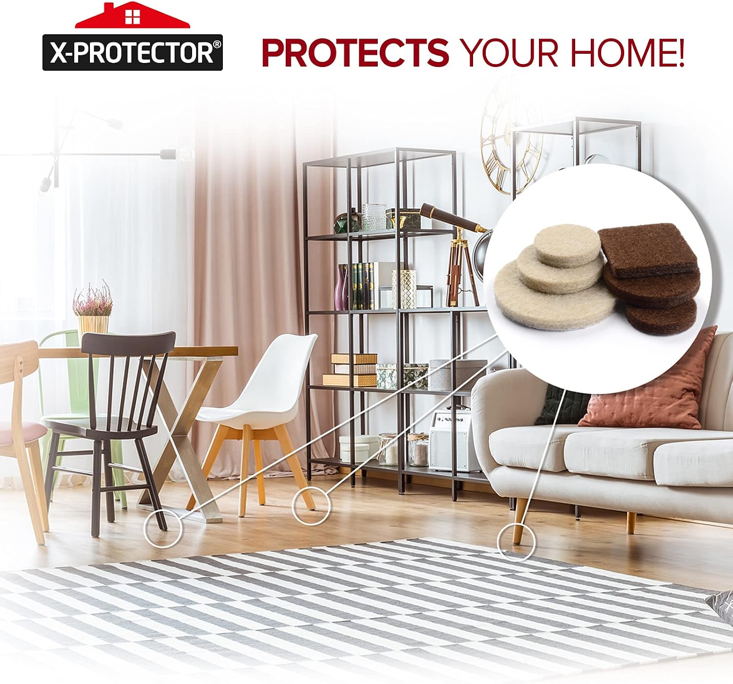 Felt Furniture Pads 133 Pc Floor Protectors - In use