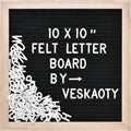 Veskaoty Felt Letter Board 10x10 Wood Frame
