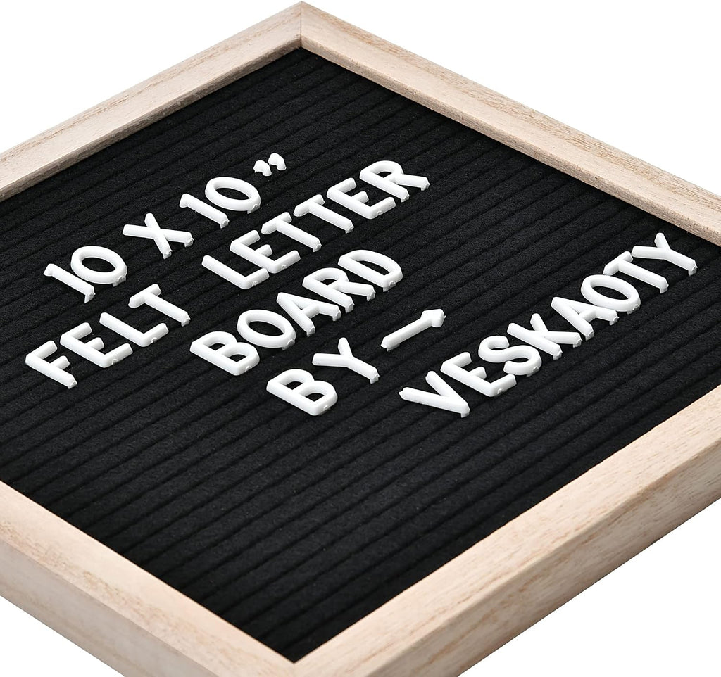 Veskaoty Felt Letter Board 10x10 Wood Frame - Detail view