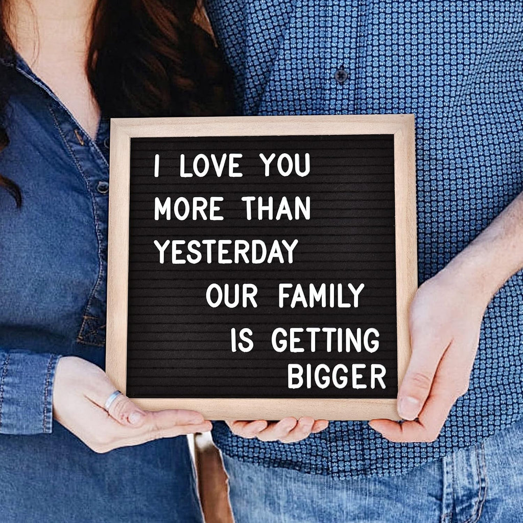 Veskaoty Felt Letter Board 10x10 Wood Frame - Alternate angle