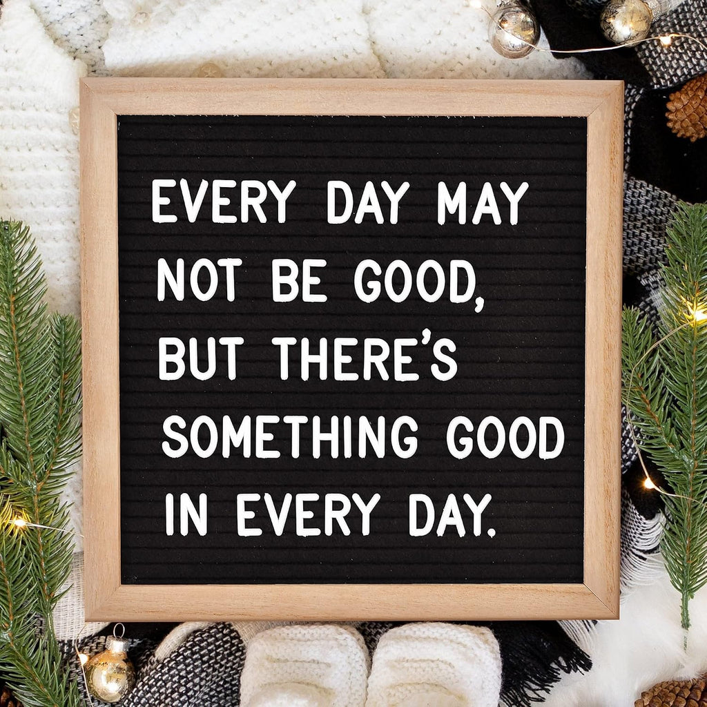 Veskaoty Felt Letter Board 10x10 Wood Frame - Close-up